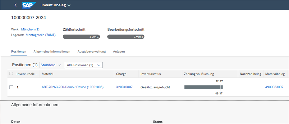 SAP MM-IM Inventurbeleg